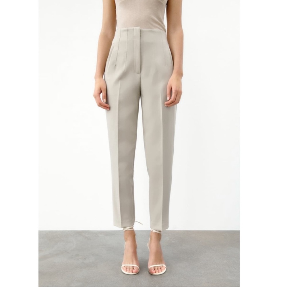 Zara Cream High-Waisted Trousers